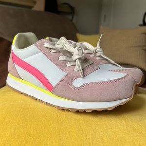 J. Crew City Sneaker - Pink/Yellow combo